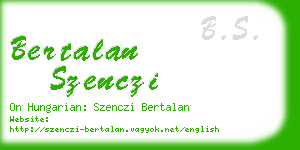 bertalan szenczi business card